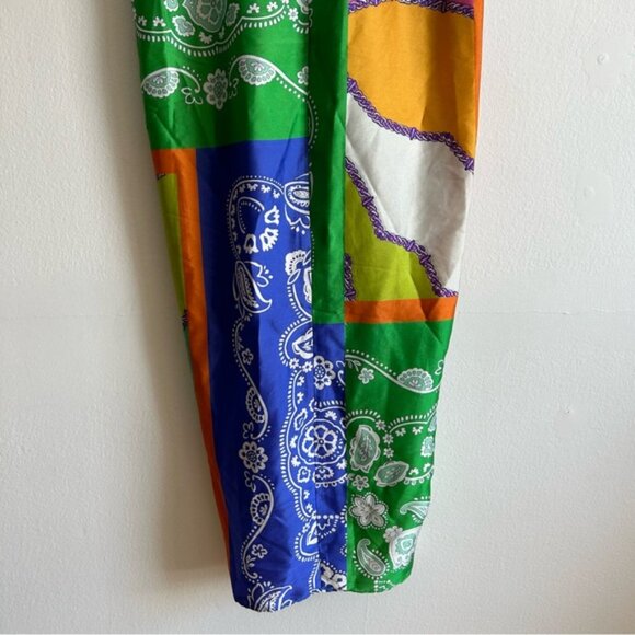 Zara Nod Paisley Colorful Satin Midi Skirt - Picture 8 of 11